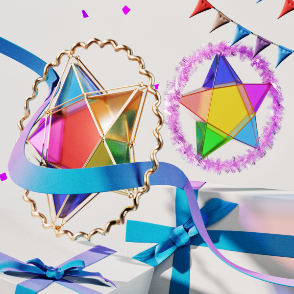 C4D / Octane Project_ Khmer New Year-3D Star
